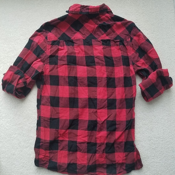 Buffalo Check Red Black Plaid Shirt Long Sleeve - Picture 4 of 11
